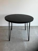 Eettafel Mortex zwart met haarspeldpoot, Ophalen, 50 tot 100 cm, Rond, Nieuw