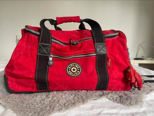 Reistas Kipling op wieltjes Vintage, Handtassen en Accessoires, Tassen | Reistassen en Weekendtassen, Gebruikt, Rood, 40 tot 60 cm