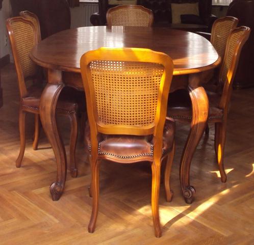 artisanale stijlvolle tafel met stoelen, Huis en Inrichting, Complete eetkamers, Ophalen