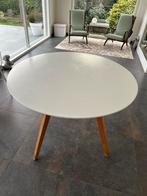 Witte ronde tafel, Huis en Inrichting, Tafels | Eettafels, Gebruikt, Rond, Vier personen, Ophalen