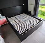 Ikea Malm bed 160x200 + lattenbodem en 4 lades, Noir, Enlèvement, Utilisé