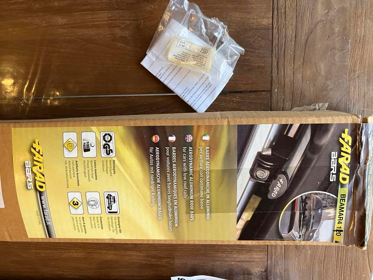 Dakdrager Farad Beamar 4 120 cm zilver/zwarte aluminium, Auto diversen, Dakdragers, Zo goed als nieuw, Ophalen