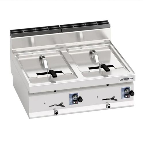 Dubbele gasfriteuse - 10+10 liter - 13,8 kW, Zakelijke goederen, Horeca | Keukenapparatuur, Fornuis, Frituur en Grillen, Nieuw in verpakking