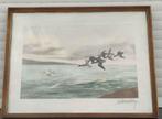 gravure canard signe leon danchin, Antiek en Kunst, Ophalen of Verzenden