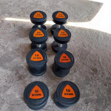 Ziva pu  urethane dumbells set  16,18,20,22  kilo   beschikbaar voor biedingen