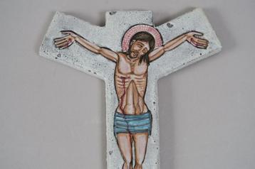 Crucifix en céramique italienne Ruffinelli