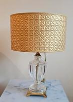 Lampe de table vintage en cuivre &cristal style pipistrello, Maison & Meubles, Comme neuf, Vintage, Enlèvement, Moins de 50 cm