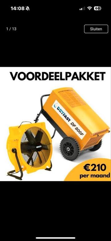 Bouwdrogers huur,Beste prijs en snelle service,50€/week, beschikbaar voor biedingen