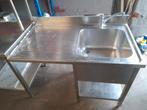 Spoelbak/horeca spoelbak/spoelbak van 1m20, Doe-het-zelf en Bouw, Sanitair, Ophalen, Zo goed als nieuw, Inox, Wastafel