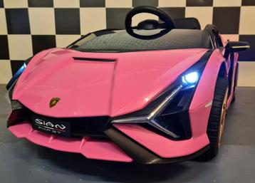 Kinderauto Lamborghini roze - soft start - RC- GRATIS HOES beschikbaar voor biedingen
