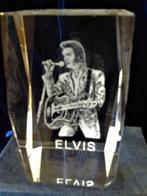 Kristal glas laserblok hologram met Elvis Presley portret, Ophalen, Nieuw, Kristal, Overige typen