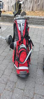 Golfkar,golfzak met clubs, Sport en Fitness, Golf, Ophalen, Zo goed als nieuw, Golfkar
