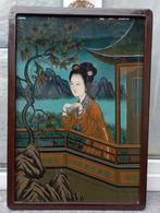 Chinese schilderij op hout ingelijst PRC, Antiek en Kunst, Ophalen of Verzenden