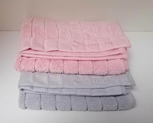 Tupperware MicroFibre - Handdoek - Keuken - Grijs & Roze, Huis en Inrichting, Keuken | Textiel, Nieuw, Theedoek of Handdoek, Grijs