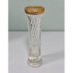 Vintage glazen vaas met goudkleurige rand – chique decoratie, Antiek en Kunst, Ophalen of Verzenden