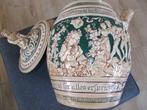 Antiek Duits steengoed pot met deksel, Antiek en Kunst, Ophalen of Verzenden