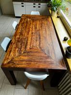 Houten eettafel, Ophalen, 100 tot 150 cm, 200 cm of meer, Zo goed als nieuw