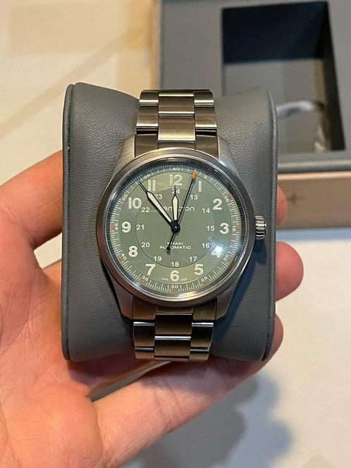 Hamilton Khaki Field titanium, Handtassen en Accessoires, Horloges | Heren, Zo goed als nieuw, Polshorloge, Overige merken, Overige materialen