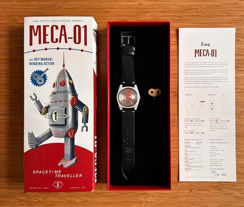Lima MECA 01 zeldzaam automatisch horloge, Handtassen en Accessoires, Horloges | Heren, Seiko, Staal, Leer, Ophalen of Verzenden