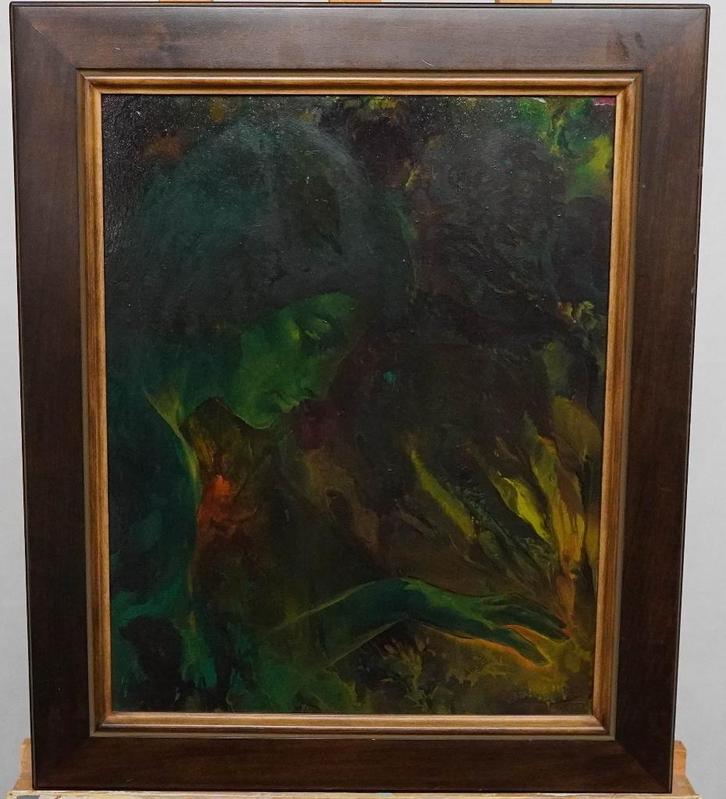 Mooie schilderij op paneel, gesigneerd, Antiquités & Art, Art | Peinture | Moderne, Enlèvement