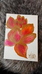 Schilderijtje op papier: glinsterende bloemblaadjes, Enlèvement ou Envoi