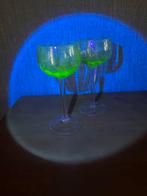 Kristallen uranium wijnglazen, Ophalen of Verzenden