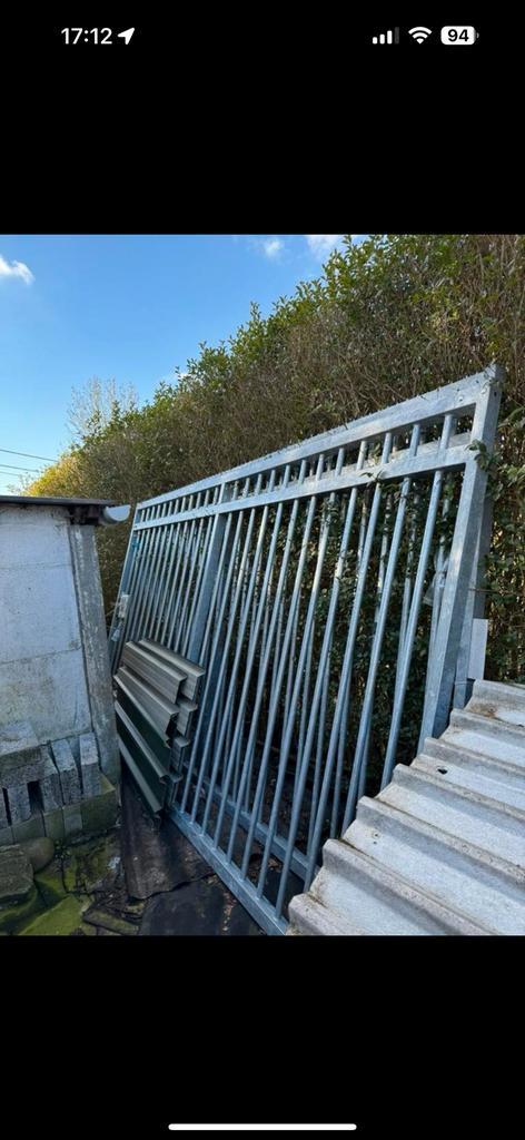 Grote gegalvaniseerde poort 7m, Tuin en Terras, Tuinpoorten, Zo goed als nieuw, Ophalen
