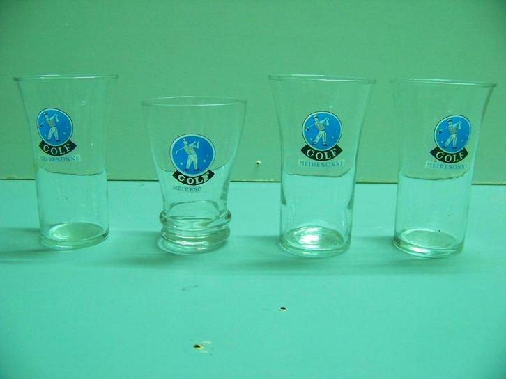 Meiresonne golf glazen (4 stuks), Verzamelen, Merken en Reclamevoorwerpen, Zo goed als nieuw, Gebruiksvoorwerp, Ophalen
