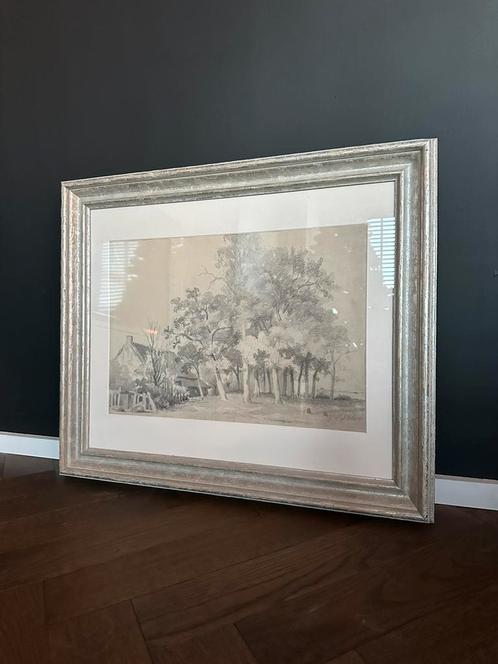 Bijzondere Aquarel Tekening van Koekkoek ingekaderd!, Antiek en Kunst, Kunst | Tekeningen en Fotografie, Ophalen of Verzenden
