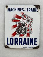Lorraine Melk emaille reclamebord, Ophalen of Verzenden, Gebruikt, Reclamebord