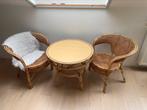 Set van twee rotan stoelen en tafel, Antiek en Kunst, Ophalen