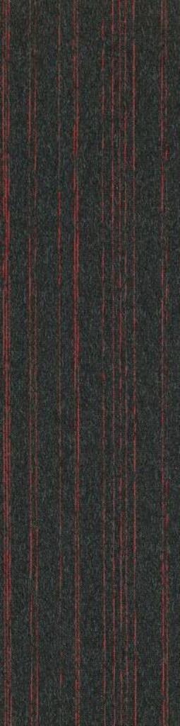 Zwarte Flash Line tapijttegels met rood accent 25cm x 100cm beschikbaar voor biedingen