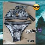 Bikini -2 pièces avec motifs-blanc/noir-T.38, Nieuw, Bikini, Ophalen of Verzenden, Wit