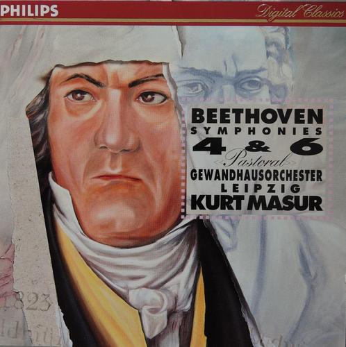 Beethoven 4 & 6 - Gewandhausorchester / Masur - PHILIPS- DDD, Cd's en Dvd's, Cd's | Klassiek, Zo goed als nieuw, Orkest of Ballet