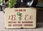 Emaille bord Estetische Chirurgie, Langcat Bussum., Ophalen of Verzenden, Gebruikt, Reclamebord
