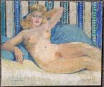 Groot schilderij - Liggende naakte vrouw - Fernand LANTOINE, Antiek en Kunst, Verzenden