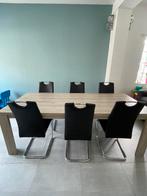 Eettafel+ 6 stoelen, Huis en Inrichting, Complete eetkamers, 4 tot 6 stoelen, Gebruikt, Ophalen