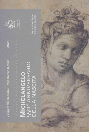 San Marino 2025 - 2 euro in blister - Michelangelo beschikbaar voor biedingen