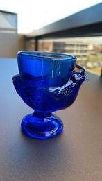 Coquetier verre bleu poule FRANCE, Ophalen of Verzenden
