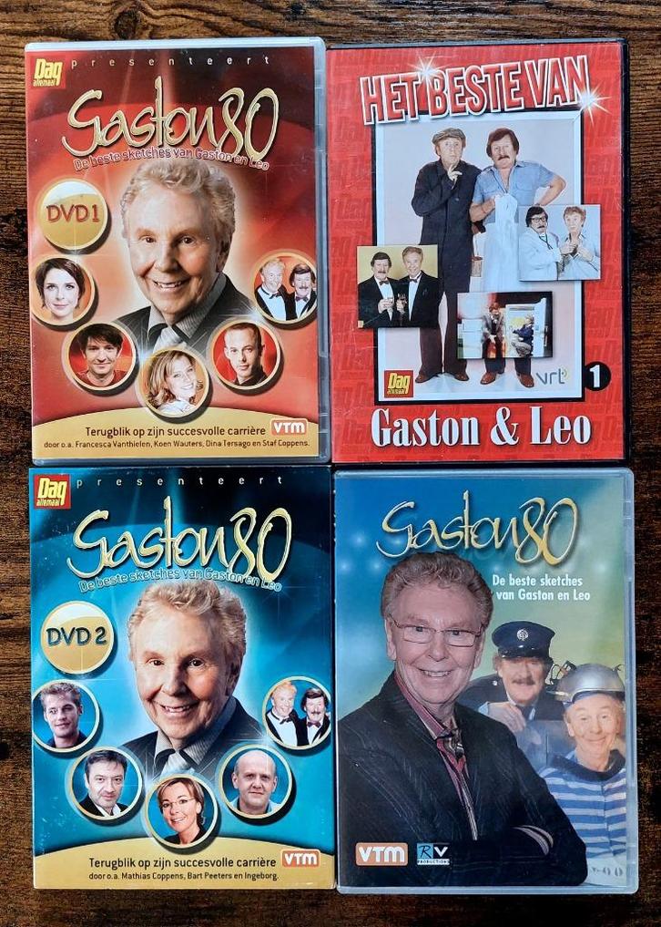 DVD - Gaston (en Leo) - 4 stuks, Cd's en Dvd's, Dvd's | Cabaret en Sketches, Gebruikt, Ophalen of Verzenden
