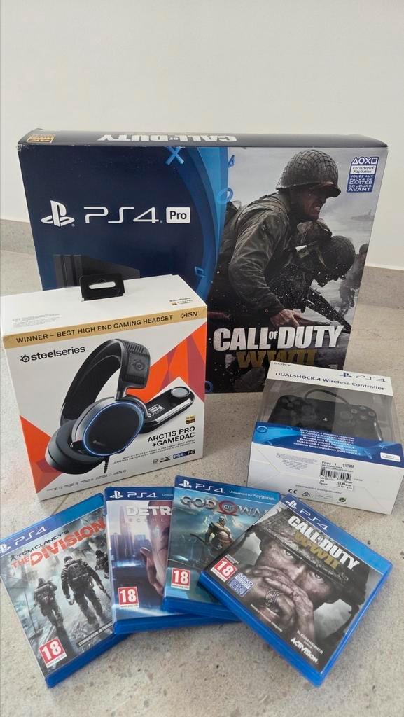 PlayStation 4 PRO 1To + Casque Steelseries + 5 jx + Manette, Games en Spelcomputers, Games | Sony PlayStation 4, Zo goed als nieuw