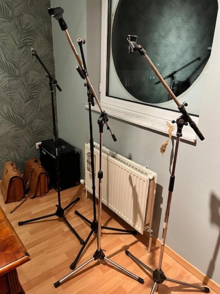 (4x) microfoonstandaard, Muziek en Instrumenten, Standaarden, Gebruikt, Instrumentstandaard, Microfoon, Ophalen of Verzenden