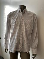 Scabal geruit wit katoenen hemd 43/17 of L, Ophalen of Verzenden, Zo goed als nieuw, Wit