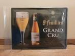 Metaal Reclamebord - St Feuillien Grand Cru -, Verzamelen, Biermerken, Ophalen of Verzenden, Zo goed als nieuw, Reclamebord, Plaat of Schild