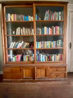 Prachtige houten boekenkast met glasdeuren, Huis en Inrichting, Kasten | Boekenkasten, Ophalen, Gebruikt