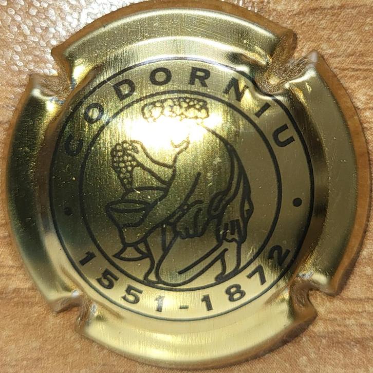 Spaanse Cavacapsule CODORNIU goud & zwart nr 16, Verzamelen, Wijnen, Nieuw, Witte wijn, Spanje, Ophalen of Verzenden