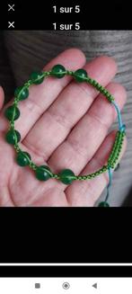 Groene jade kralenarmband, Ophalen, Nieuw, Groen