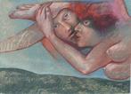 Cyr Frimout (1938): Zwevende liefde (94 x 75 cm), Antiquités & Art, Art | Peinture | Moderne, Enlèvement