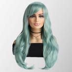 Carnavalspruik mintgroen lang haar in laagjes, Handtassen en Accessoires, Uiterlijk | Haarverzorging, Verzenden, Nieuw