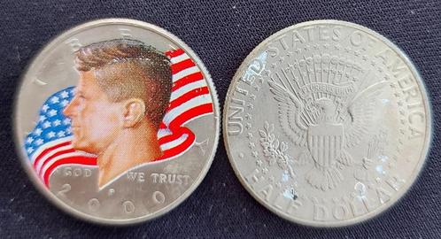USA 2000 - J.F.Kennedy - Patriotic Colored Half Dollar, Timbres & Monnaies, Monnaies | Amérique, Monnaie en vrac, Amérique du Nord
